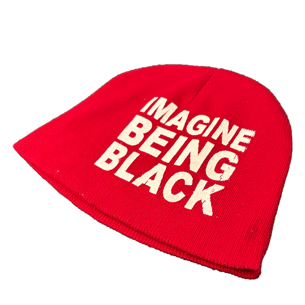 IMAGINE BEING BLACK Cherry Red Beanie