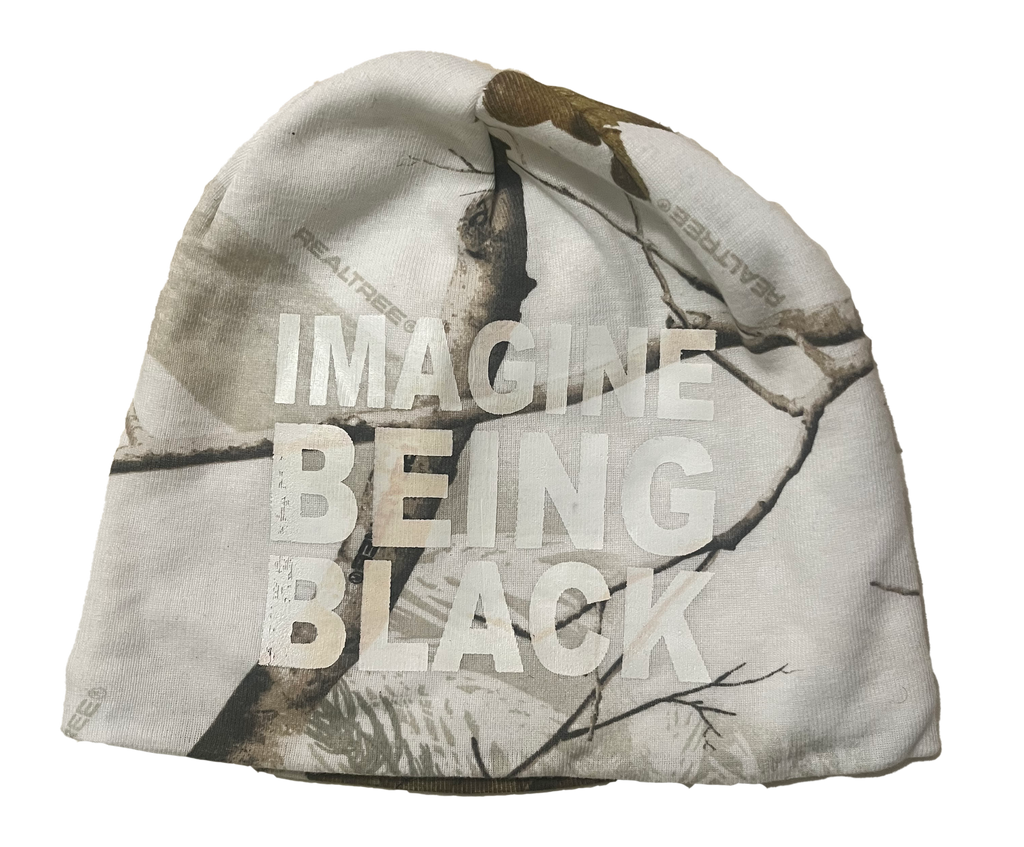 IMAGINE BEING BLACK White Real Tree Beanie
